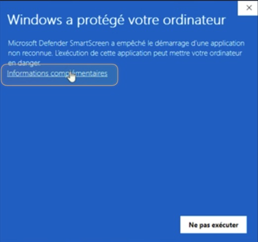 Cliquer sur Informations complémentaires
